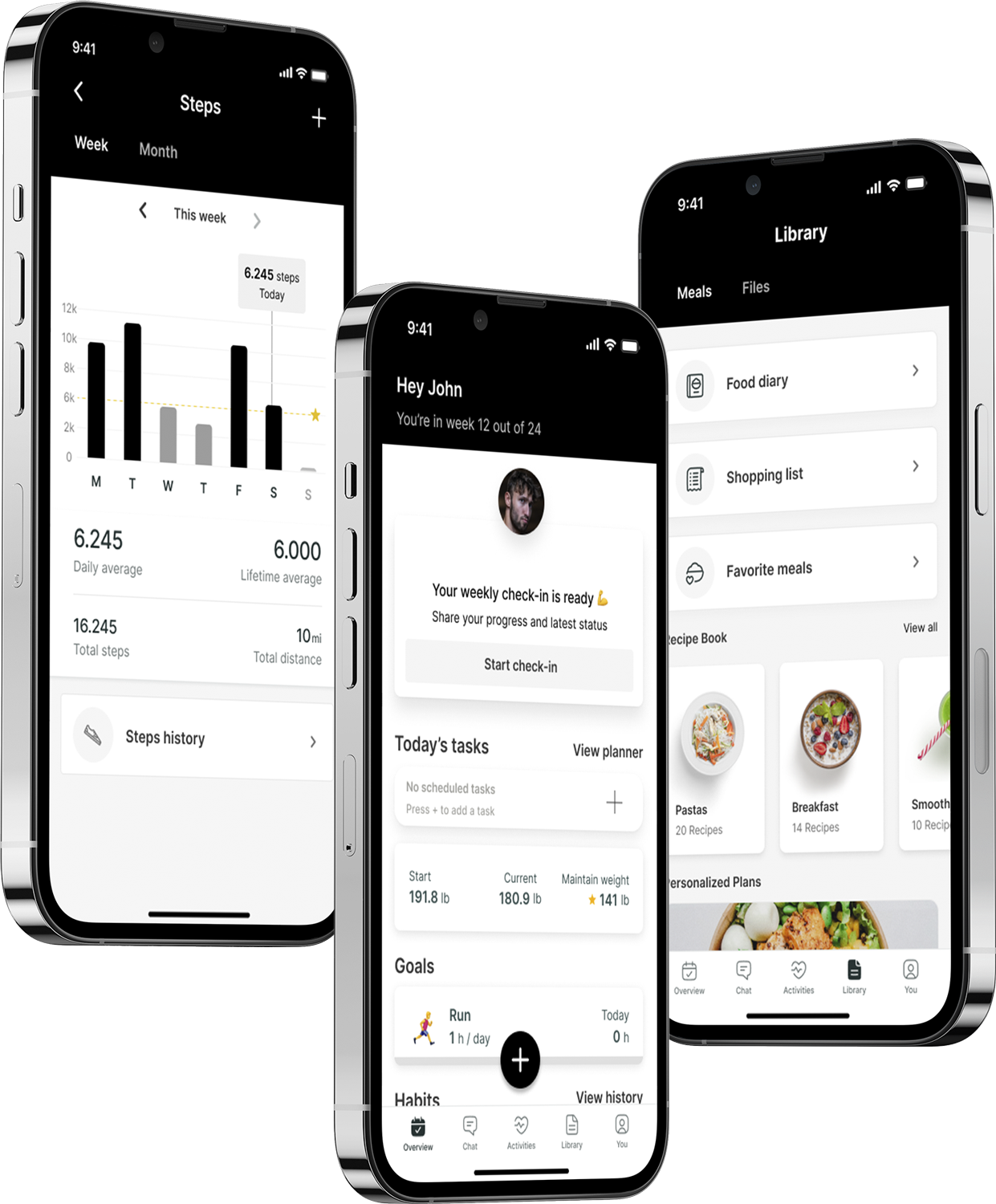 A mockup of the coaching app showcasing the features.